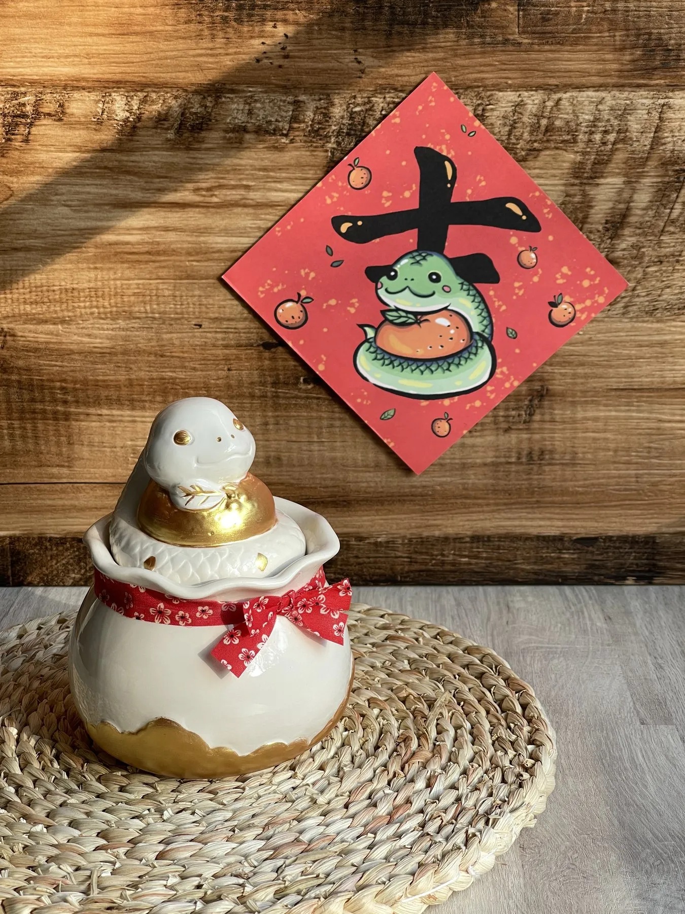 吉蛇福袋陶瓷存錢筒_蛇年新品_吉祥如意_祈願招福_聚寶盆